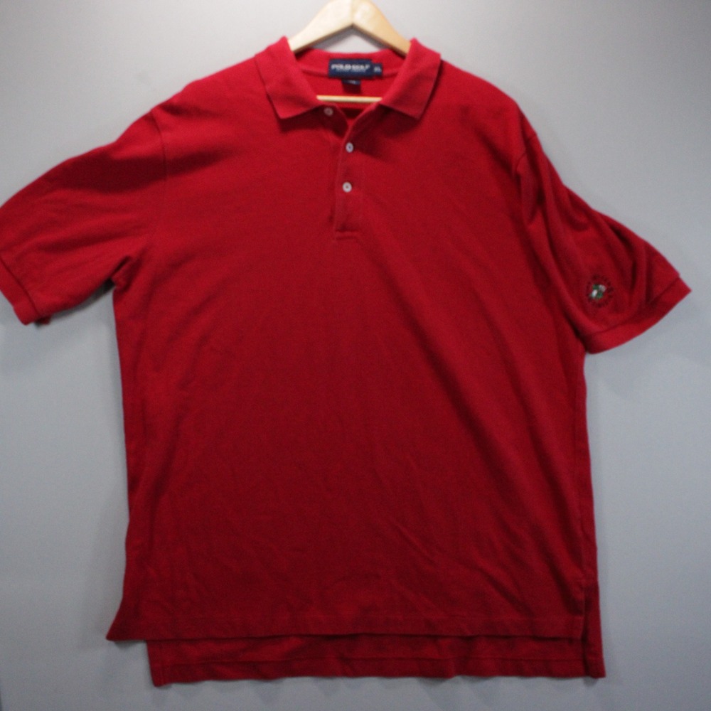 Polo Golf Ralph Lauren Mens XL Red Short Sleeve Pique Polo Shirt Athletic Golf